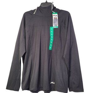 FILA Ladies' Funnel Neck Moisture Wicking Active Training Hoodie Black X-Large